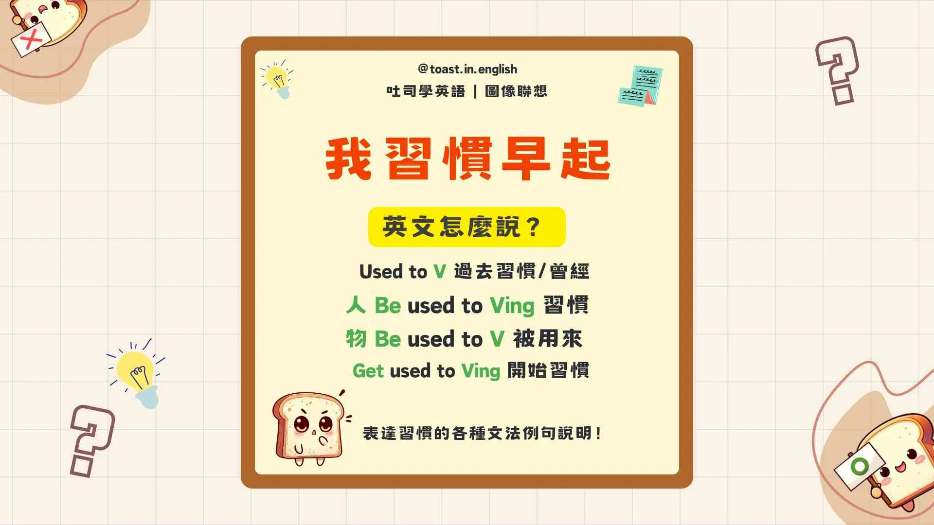 Used to 四種用法 